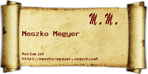 Meszko Megyer névjegykártya